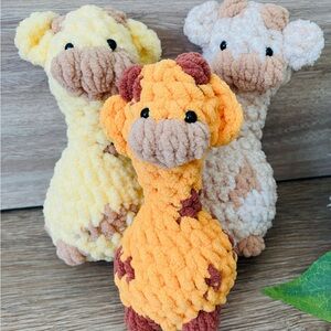 Crocheted Mini Giraffe Plushie Amigurumi Stuffed Animal Toy, Gift, Desk Buddy